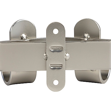 Squared Away&trade; Wall Mounted Double Hook in Brushed Nickel. View a larger version of this product image.