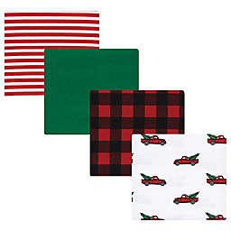 Hudson Baby® 4-Pack Christmas Tree Truck Flannel Receiving Blankets