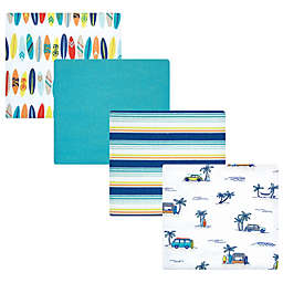 Hudson Baby® 4-Pack Surfer Dude Flannel Receiving Blankets in Blue