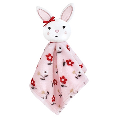 Hudson Baby&reg; 2-Piece Bunny Security Blanket Set in Pink. View a larger version of this product image.