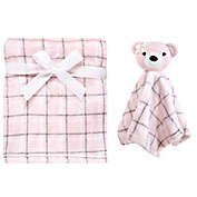 Hudson Baby&reg; Bear Plush Security Blanket Set in Pink