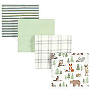 Hudson Baby&reg; 4-Pack Forest Animals Flannel Receiving Blankets in Green