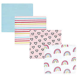 Hudson Baby® 4-Pack Modern Rainbow Flannel Receiving Blankets in Pink