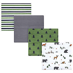 Hudson Baby® 4-Pack Woodland Tales Flannel Receiving Blankets in Grey