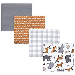 Hudson Baby® 4-Pack Rustic Woodland Flannel Receiving Blankets in Grey