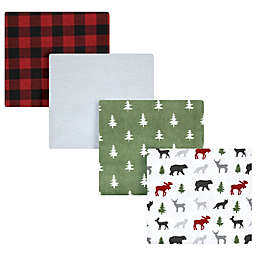 Hudson Baby® 4-Pack Woodland Christmas Flannel Receiving Blankets
