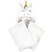 Hudson Baby&reg; Hooded Unicorn Plush Blanket in White