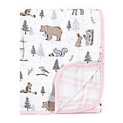 Hudson Baby&reg; Winter Forest Muslin Quilt Blanket in Pink