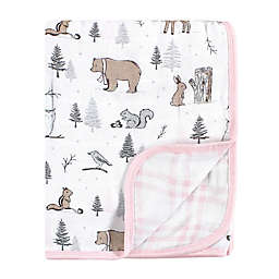 Hudson Baby® Winter Forest Muslin Quilt Blanket in Pink