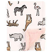 Hudson Baby&reg; Pink Safari Plush Sherpa Blanket in Pink