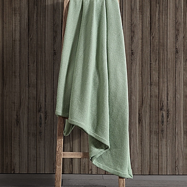 Eddie Bauer&reg; Textured Twill Solid Hypoallergenic Twin Blanket in Green. View a larger version of this product image.
