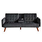 Alternate image 0 for USPride Furniture Koga Velvet Square Arm Sleeper in Black