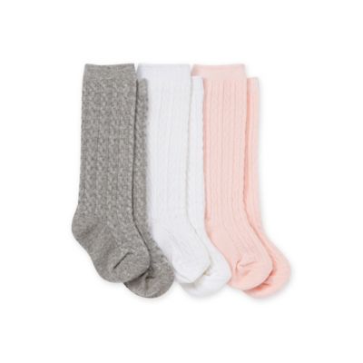 Burt&#39;s Bees Baby&reg; 3-Pack Cable Knit Knee-High Socks