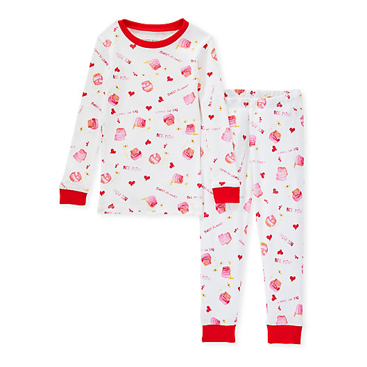 Alternate image 1 for Burt's Bees Baby® 2-Piece Bee My Honey Organic Cotton Pajama Set in Rose