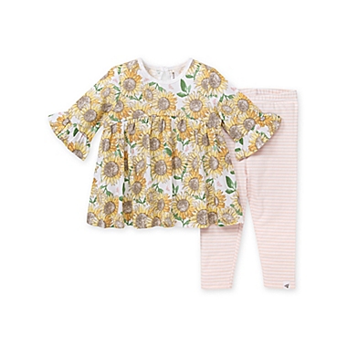 Burt&#39;s Bees Baby&reg; Newborn 2-Piece Sunflower Patch Tunic and Legging Set in Yellow. View a larger version of this product image.