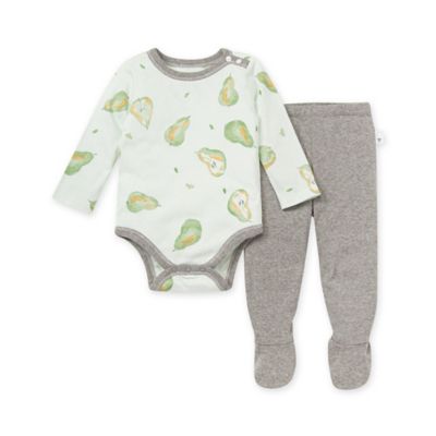 Burt&#39;s Bees Baby&reg; 2-Piece Pear-fectly You Bodysuit &amp; Pant Set in Grey