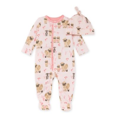 Burt&#39;s Bees Baby&reg; Feeling Sheepish Footed Jumpsuit and Hat Set in Pink