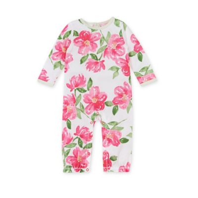 Burt&#39;s Bees Baby&reg; Organic Cotton Farm Floral Long Sleeve Jumpsuit in Pink