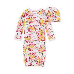 Burt's Bees Baby® 2-Piece Peony Paradise Gown and Cap Set