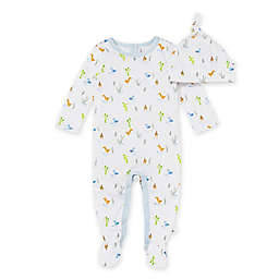 Burt's Bees Baby® Size 9M 2-Piece Merry Marsh Jumpsuit and Knot Top Hat Set in Blue