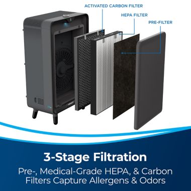 BISSELL&reg; Air220 Air Purifier in Black/Grey. View a larger version of this product image.