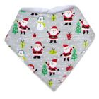 Alternate image 2 for Baby Essentials 4-Piece Christmas Santa Bib and Sock Set in Grey