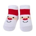 Alternate image 4 for Baby Essentials 4-Piece Christmas Santa Bib and Sock Set in Grey