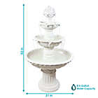 Alternate image 3 for Sunnydaze 4-Tier Fruit Top Outdoor Electric Water Fountain in White with Pump