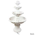 Alternate image 4 for Sunnydaze 4-Tier Fruit Top Outdoor Electric Water Fountain in White with Pump