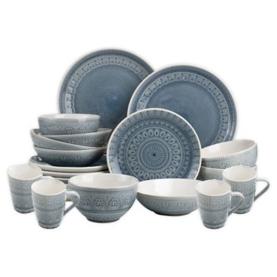 Euro Ceramica Fez 20-Piece Dinnerware Set in Grey