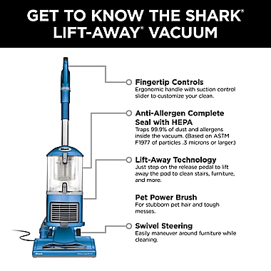 Shark&reg; Navigator&reg; Lift-Away&reg; Upright Vacuum in Blue. View a larger version of this product image.