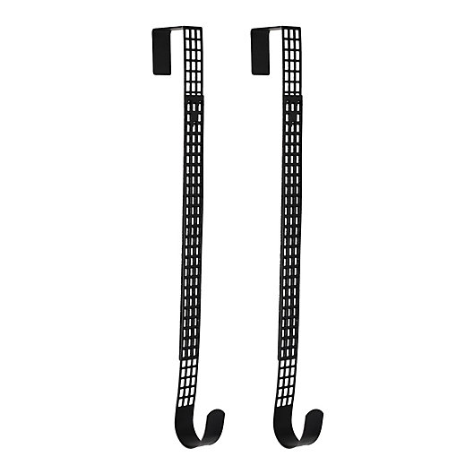 Alternate image 1 for OIC Products 2-Pack Hook and Lattice Adjustable Wreath Hangers in Black
