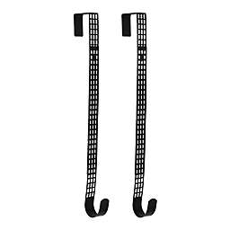 OIC Products 2-Pack Hook and Lattice Adjustable Wreath Hangers in Black