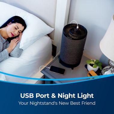 BISSELL&reg; MYair&reg;+ Hub Air Purifier in Black. View a larger version of this product image.