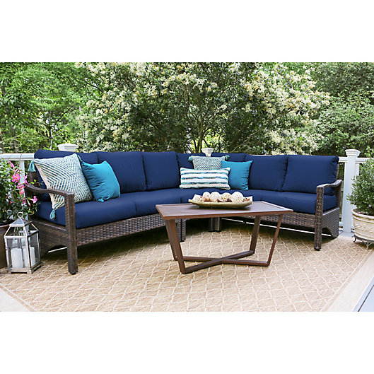5 Piece Sectional Patio Furniture Set, Navy Outdoor Furniture