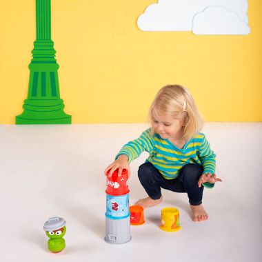 Bright Starts&trade; Oscar the Grouch&rsquo;s Stacking Cans&trade; Stackable Cups. View a larger version of this product image.