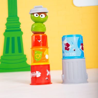 Bright Starts&trade; Oscar the Grouch&rsquo;s Stacking Cans&trade; Stackable Cups. View a larger version of this product image.