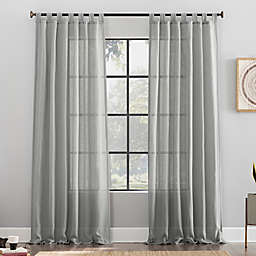 Archaeo® Waffle Weave Cotton Blend 96-Inch Tab Top Window Curtain in Chrome Grey (Single)