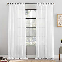 Archaeo® Waffle Weave Cotton Blend Tab Top Window Curtain Panel (Single)