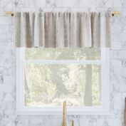 Archaeo&reg; Slub Texture Stripe Cotton Café Window Curtain Valance in Linen/White