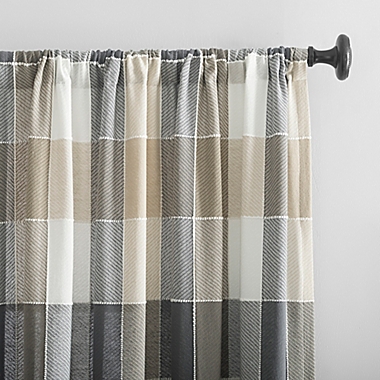 Archaeo&reg; Colorblock Plaid 100% Cotton 96-Inch Window Curtain Panel in Mocha Brown (Single). View a larger version of this product image.