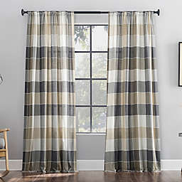 Archaeo® Colorblock Plaid 100% Cotton 84-Inch Window Curtain Panel in Mocha Brown (Single)