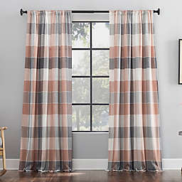 Archaeo® Colorblock Plaid 100% Cotton 84-Inch Window Curtain Panel in Rosewood (Single)