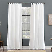 Archaeo&reg; Linen Cotton Blend Tab Top Window Curtain Panel in White (Single)