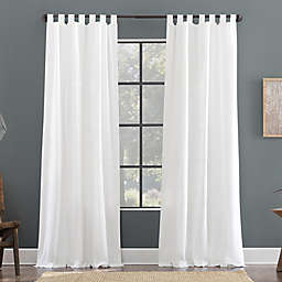 Archaeo® Linen Cotton Blend Tab Top Window Curtain Panel in White (Single)