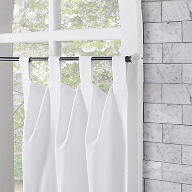 Archaeo&reg; Linen Cotton Blend 45-Inch Tab Top Café Window Curtain Tiers in White (Set of 2). View a larger version of this product image.