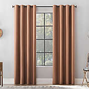 Archaeo&reg; Textured Linen 63-Inch Total Blackout Grommet Curtain Panel in Pecan Brown (Single)