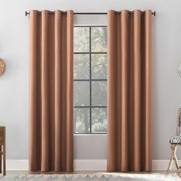 Archaeo® Textured Linen 63-Inch Total Blackout Grommet Curtain Panel in Pecan Brown (Single)