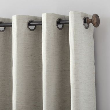 Archaeo&reg; Textured Linen 84-Inch Total Blackout Grommet Curtain Panel in White (Single). View a larger version of this product image.