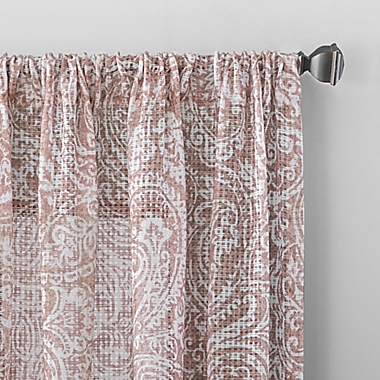 Archaeo&reg; Paisley Waffle Weave Cotton Blend 84-Inch Window Curtain in Rose Quartz (Single). View a larger version of this product image.